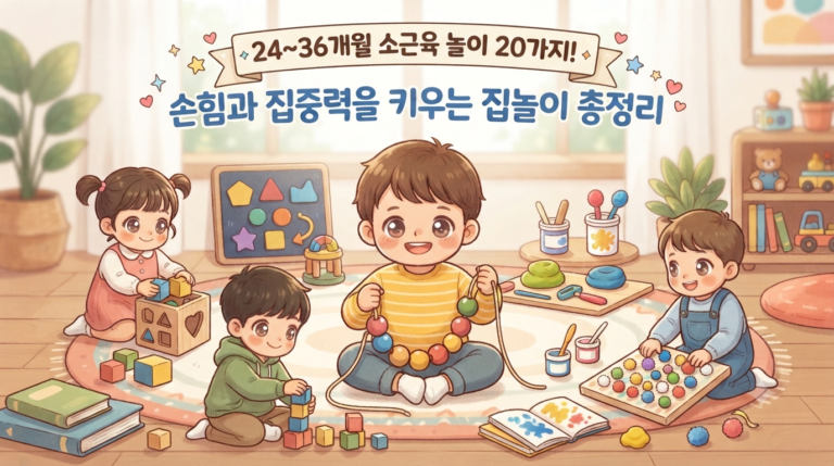 24~36개월 소근육 놀이 20가지! 손힘과 집중력을 키우는 집놀이 총정리