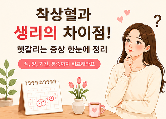 착상혈과 생리 차이 5가지! 헷갈리는 증상 한눈에 정리