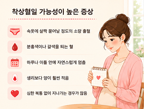 착상혈일 가능성이 높은 증상