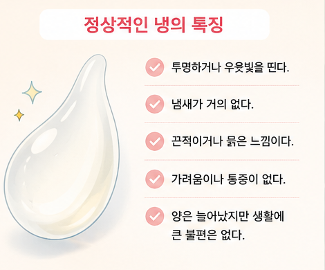 정상적인 냉의 특징