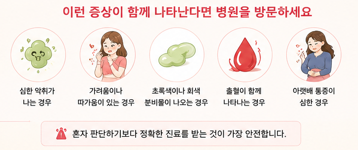 이런 증상이 함께 나타난다면 병원을 방문하세요
