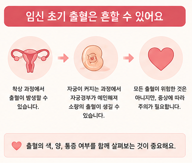 임신 초기 출혈은 흘할 수 있어요